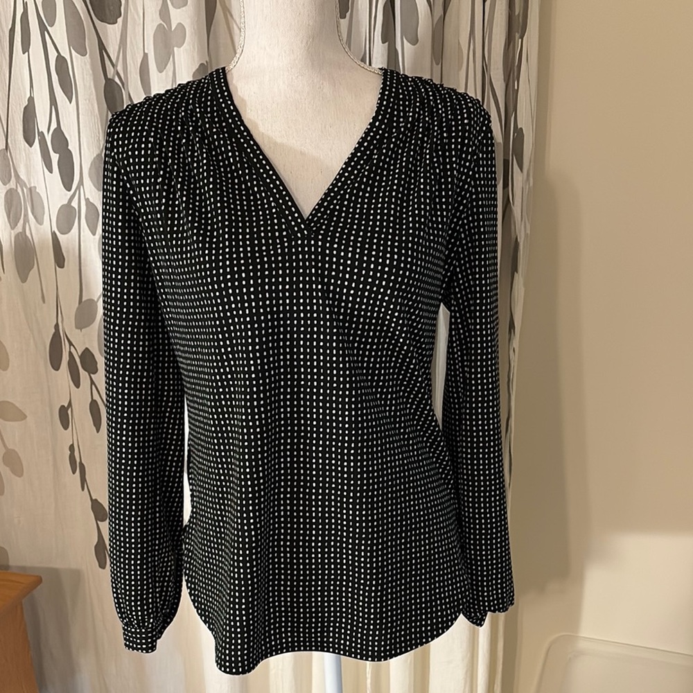 Ann Taylor Black and White Dotted Blouse